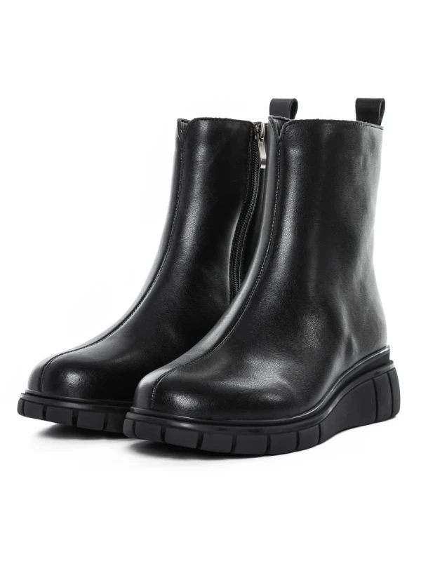 Ghete Dama din piele naturala E90523-1 BLACK | ADVANCER