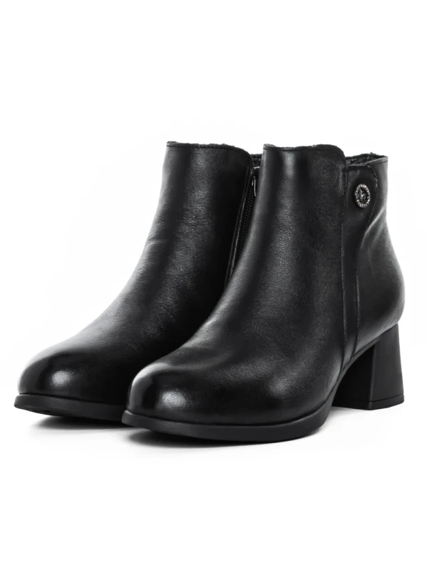 Ghete Dama din piele naturala 8858 BLACK | ADVANCER