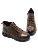 Botki damskie na wiosnę-jesień M3055 Brązowy | Formazione