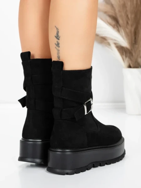 Ghete Dama cu Platforma 5W83 BLACK | MEI
