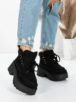 Ghete Dama cu Platforma 5GB3 BLACK | MEI