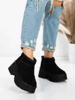 Ghete Dama din piele naturala 5W70 BLACK | PANTOFUL