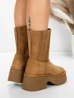 Ghete Dama din piele naturala 5W71 YELLOW | PANTOFUL