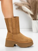 Ghete Dama din piele naturala 5W71 YELLOW | PANTOFUL