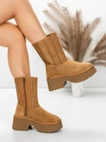 Ghete Dama din piele naturala 5W71 YELLOW | PANTOFUL