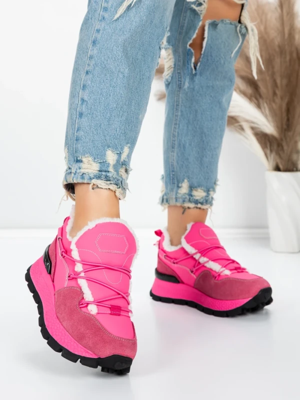 Pantofi Casual Dama din piele naturala 58W26 ROSEO | PANTOFUL