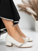 Buty na niskim obcasie 3XKK99 Biały | Mei
