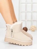 Ghete Dama din piele naturala 5W95 KHAKI | PANTOFUL