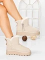 Ghete Dama din piele naturala 5W95 KHAKI | PANTOFUL