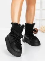 Ghete Dama cu Platforma 5GB9 BLACK | MEI