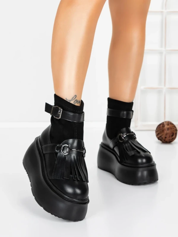 Ghete Dama cu Platforma 56WL12 BLACK | MEI
