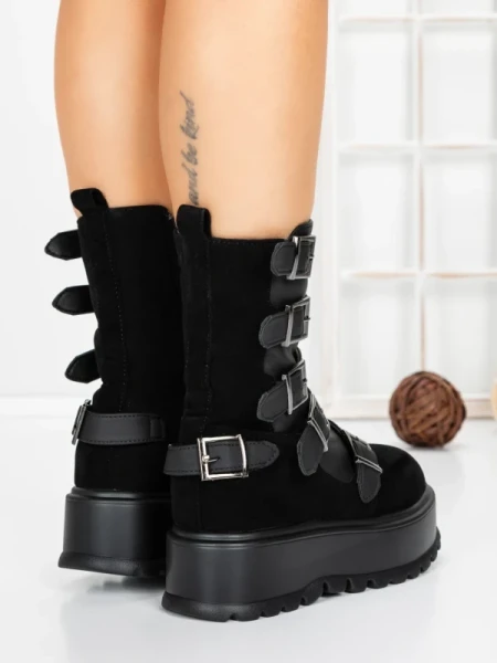 Ghete Dama cu Platforma 56WL2 BLACK | MEI