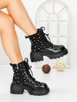 Ghete Dama cu Platforma 5WL89 BLACK | MEI