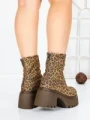 Ghete Dama cu Platforma 5WL77 LEOPARD PRINT | MEI