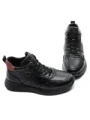 Ghete Barbati din piele naturala 5786 BLACK-RED | ADVANCER