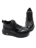 Ghete Barbati din piele naturala 6908 BLACK | ADVANCER