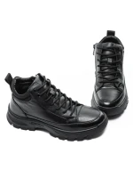 Ghete Barbati din piele naturala 7797 BLACK | ADVANCER