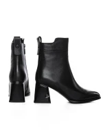 Krótkie botki z grubym obcasem K107-55-B81A Czarny Jose Simon