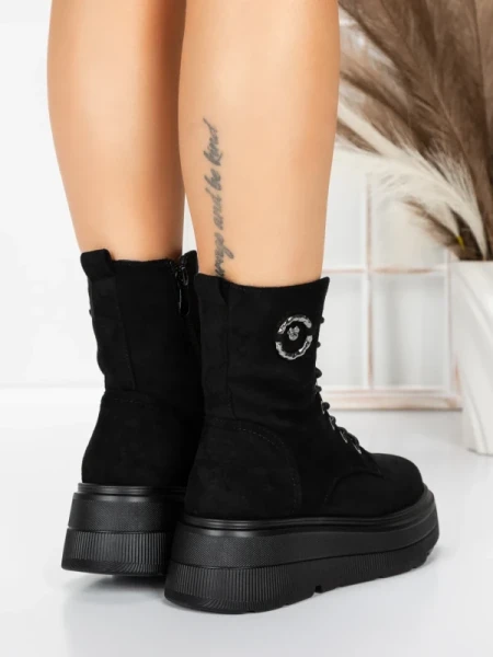 Ghete Dama cu Platforma 5AH59 BLACK | MEI