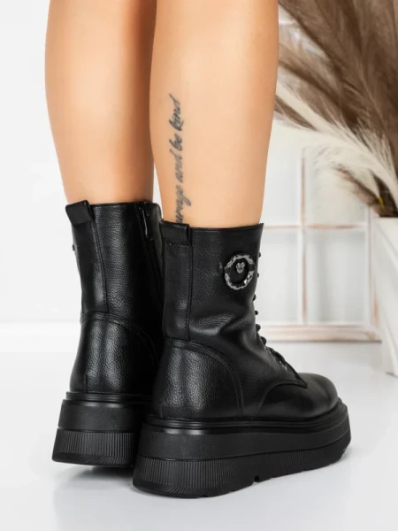 Ghete Dama cu Platforma 5AH59 BLACK | MEI