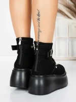 Ghete Dama cu Platforma 56WL15 BLACK | MEI