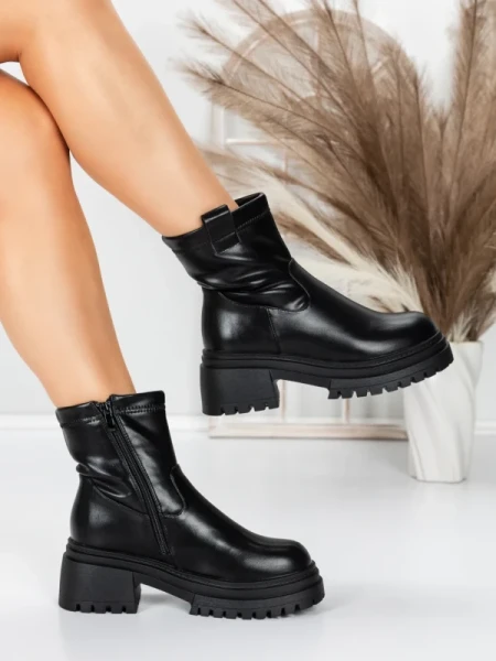 Ghete Dama cu Platforma 5W82 BLACK | MEI