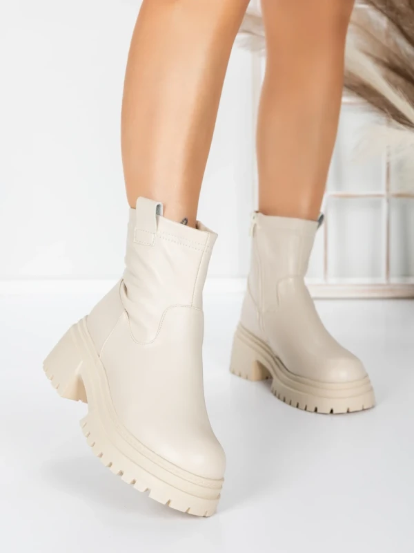 Ghete Dama cu Platforma 5W82 BEIGE | MEI