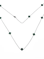 Naszyjnik YP-39 Srebrny-Zielony | Mei