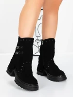 Ghete Dama din piele naturala 52AD1 BLACK | PANTOFUL