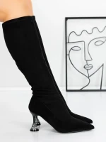 Cizme Dama cu Toc 5XKK66 BLACK | MEI