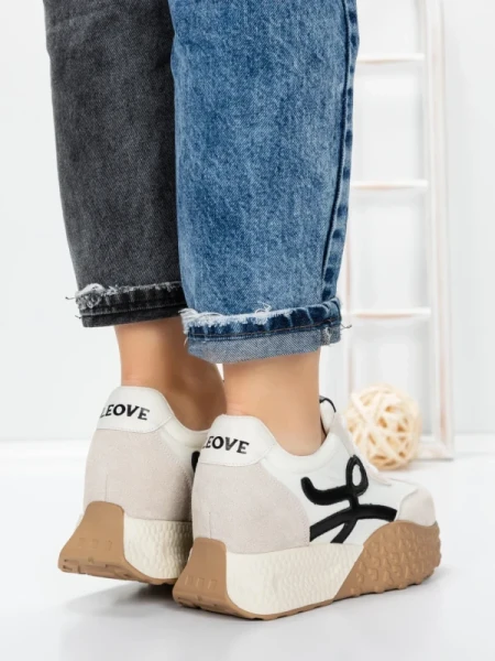 Pantofi Sport Dama cu Platforma 3A1 WHITE | MEI