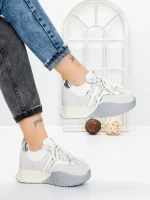 Pantofi Sport Dama cu Platforma 3A1-1 WHITE | MEI