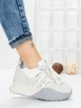 Pantofi Sport Dama cu Platforma 3A1-1 WHITE | MEI