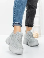 Pantofi Sport Dama cu Platforma 3561 SILVER | MEI