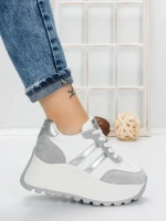 Pantofi Sport Dama cu Platforma 3596 SILVER | MEI