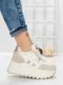 Pantofi Sport Dama cu Platforma 3596 BEIGE | MEI