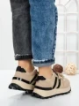 Sneakers Dama 5WL115 BEIGE-BLACK | MEI