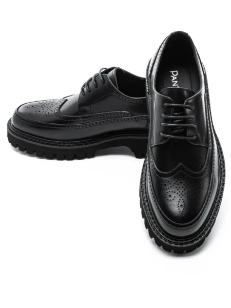 Pantofi Casual Barbati din piele naturala 5NXE67 BLACK | PANTOFUL