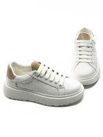 Pantofi Sport Barbati din piele naturala 5302 WHITE-APRICOT | ADVANCER