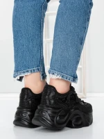 Pantofi Sport Dama cu Platforma 5WL112 BLACK | MEI