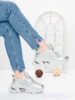 Pantofi Sport Dama cu Platforma 5WL120 GREY | MEI