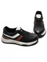 Pantofi Sport Barbati din piele naturala 5317 BLACK-RED | ADVANCER