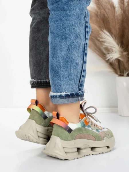 Pantofi Sport Dama din piele naturala 36868-1 GREEN | ADVANCER