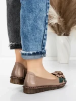 Balerini Dama din piele naturala 1817-6 APRICOT | ADVANCER