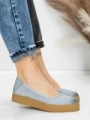 Balerini Dama din piele naturala N3301 BLUE | ADVANCER