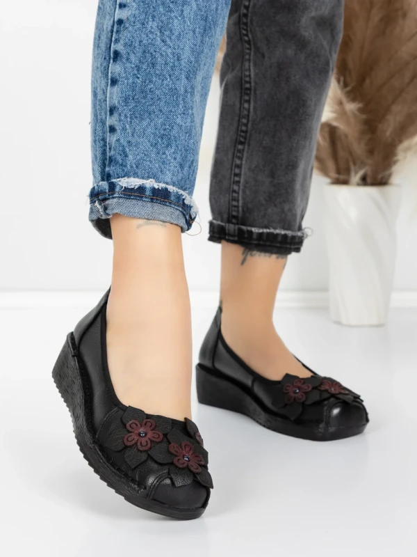 Balerini Dama din piele naturala F166 BLACK | ADVANCER