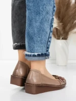 Balerini Dama din piele naturala F166 APRICOT | ADVANCER