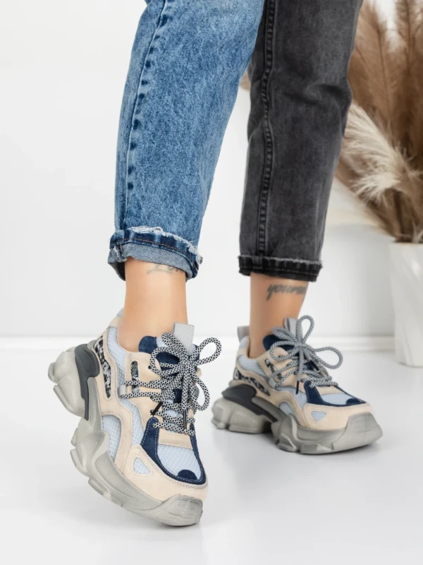 Pantofi Sport Dama din piele naturala Y5757-1 BLUE | ADVANCER