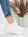 Pantofi Sport Dama cu Platforma 5WL118 WHITE | MEI
