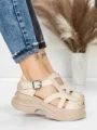 Sandale Dama din piele naturala 10668 CREAM | ADVANCER